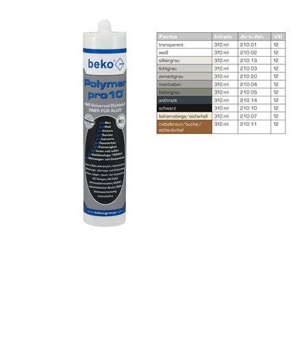 Beko polymer smp - pro10, 310ml
